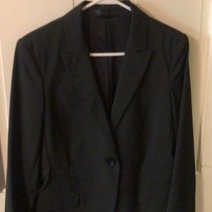 Black pinstripe suit